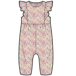 M.I.D. - MID Whimsical Garden Baby Girls’ Ruffle Jumpsuit – Sizes 3 to 24 Months