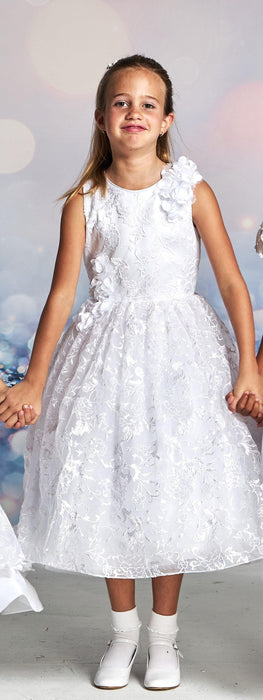 Macis Design® - Design® White Floral Lace Flower Girl Dress