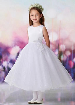 Macis Design® - Macis Design A-Line Sleeveless Satin Tulle Kids Dress - 119380