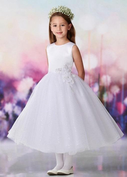 Macis Design® - Macis Design A-Line Sleeveless Satin Tulle Kids Dress - 119380