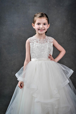 Macis Design® - Macis Design Illusion Neckline Kids Dress 118310