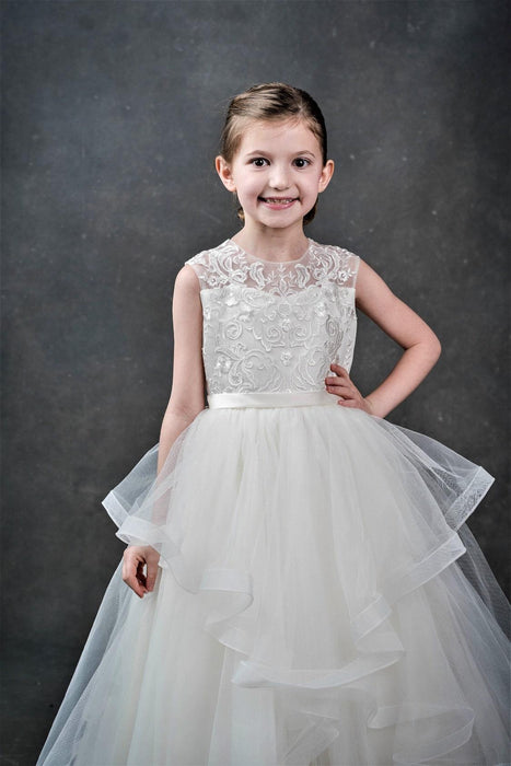 Macis Design® - Macis Design Illusion Neckline Kids Dress 118310