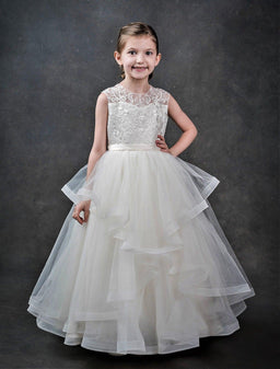Macis Design® - Macis Design Illusion Neckline Kids Dress 118310