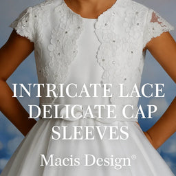 Macis Design® - Macis Design Sheer Lace Sleeve Kids Dress - 124408X