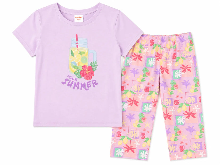 Pyjama short imprimé Mandarine & Co.® pour filles - Tailles 7-14 ans