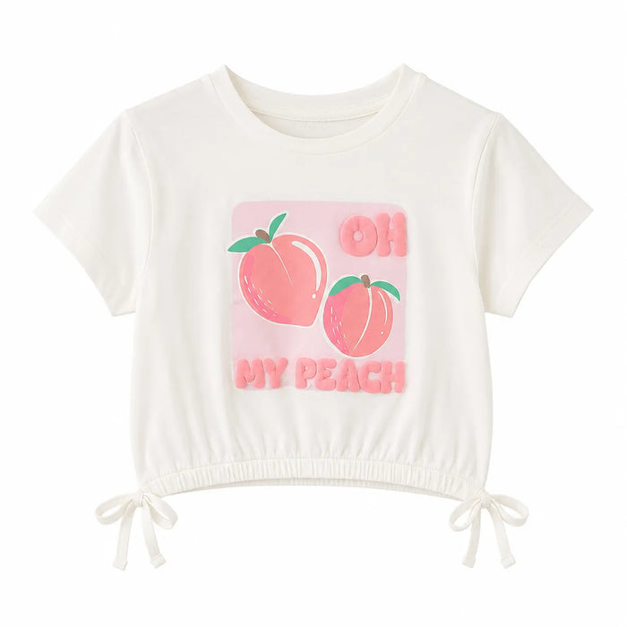 Manderine & Co® Girls Graphic Tie-Hem T-Shirt Sizes 2-7