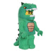 Manhattan Toy 13-inch plush LLEGO Lizardman toy in green costume facing right against white background.