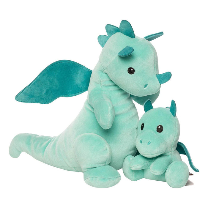 Brightfuls Plush Dragon Toy features two soft teal dragon stuffed animals sitting together.