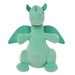 Brightfuls plush dragon toy upright on a white background, showing soft green fabric and wings.