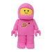 LEGO pink astronaut plush toy with embroidered space logo shown upright on a white background.