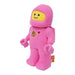 Manhattan Toy LEGO pink astronaut plush toy standing upright on a white background.