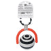 Manhattan Toy Wimmer Bullseye Ball baby toy with black and white rings and red arch, shown in packaging.