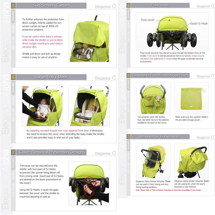 Manito® - Manito Baby Stroller Weather Shield Elegance - Alpha