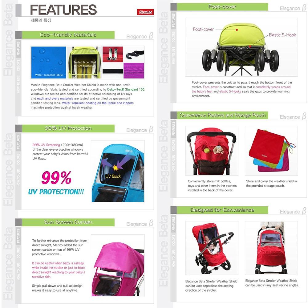 Manito® - Manito Baby Stroller Weather Shield Elegance - Beta