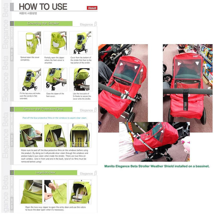 Manito® - Manito Baby Stroller Weather Shield Elegance - Beta