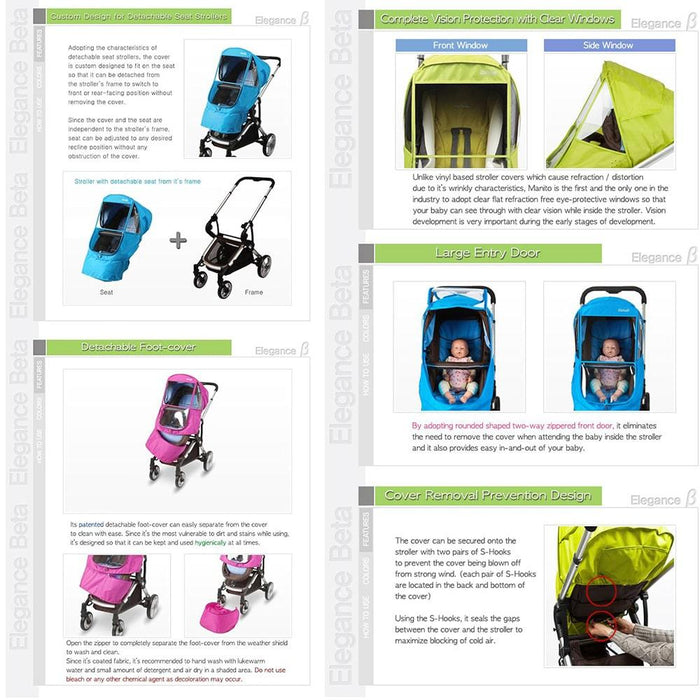 Manito® - Manito Baby Stroller Weather Shield Elegance - Beta