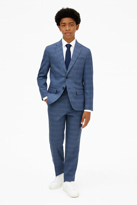 Marc NY® Andrew Marc Boys Skinny Navy Plaid Suit Size 8-20