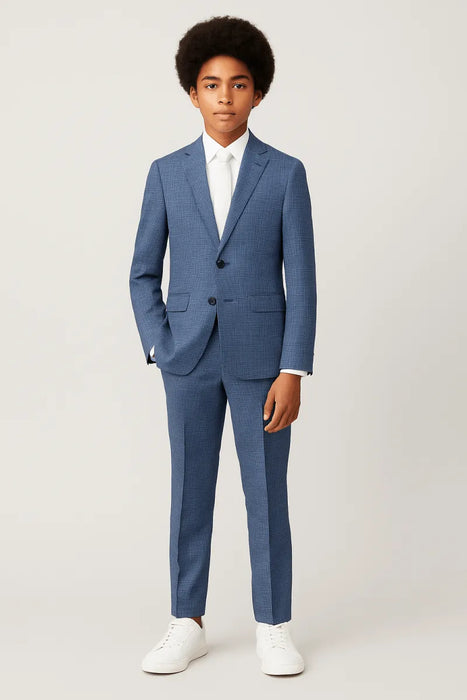 Marc NY® Andrew Marc Boys Skinny Navy Blue Mini Grid Suit Size 8-20