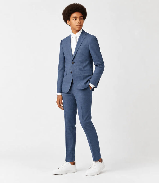 Marc NY® Andrew Marc Boys Skinny Navy Blue Mini Grid Suit Size 8-20