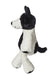 Mary Meyer Marchmello Zoo plush toy, black and white dog, side view on white background.
