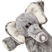 Mary Meyer Marshmello Zoo plush elephant toy, close-up of soft grey and white fabric.