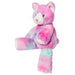 Mary Meyer Marchmello Zoo plush toy cat with pink, purple, and blue fur sitting upright.