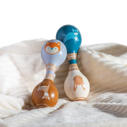 Mary Meyer® - Mary Meyer Leika - Wooden Rattle - Raccoon & Bunny