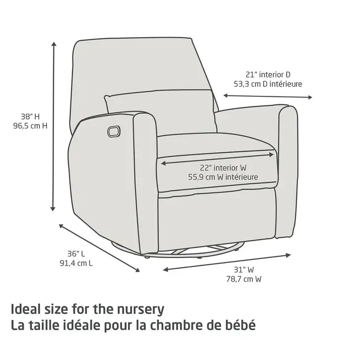 Fauteuil inclinable et planeur pivotant Maxi-Cosi® Ansel avec veilleuse