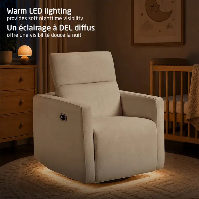 Maxi-Cosi® Isla Swivel Glider and Power Recliner with Night Light- Vanilla