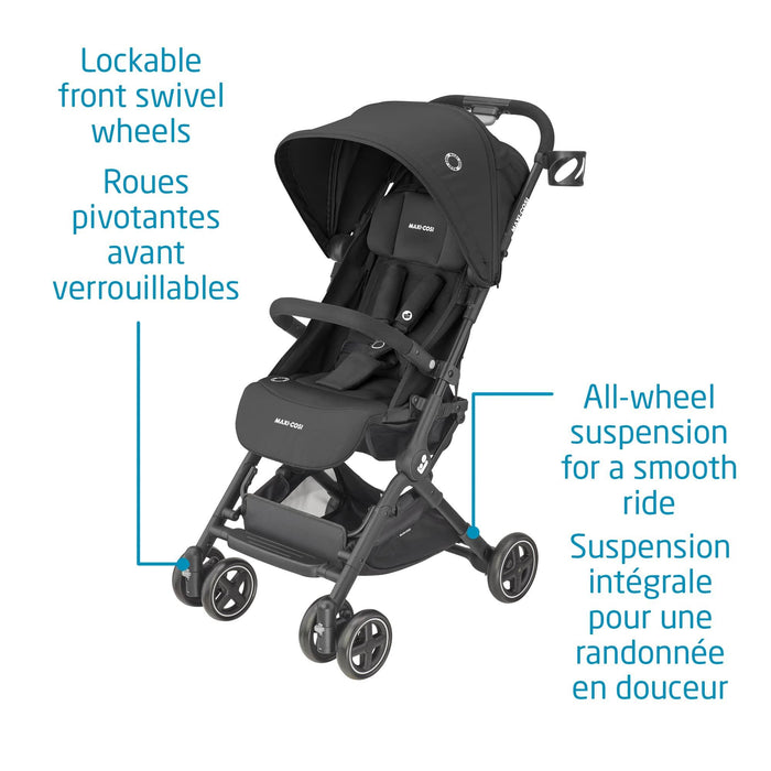 Maxi Cosi Lara Ultracompact Stroller Essential Black Goldtex