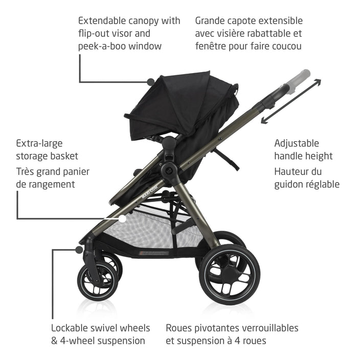 maxi cosi zelia folded dimensions Maxi Cosi Zelia LUXE 5-in-1 Modular Travel System