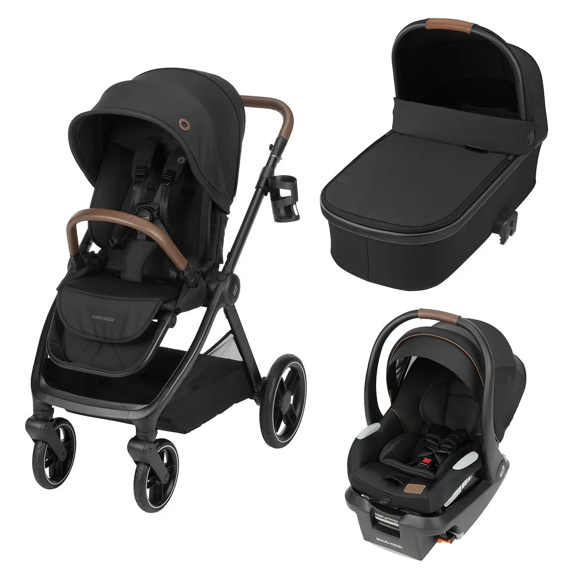 Maxi-Cosi Oxford Stroller & Mico Luxe+ Travel System – Essential Black