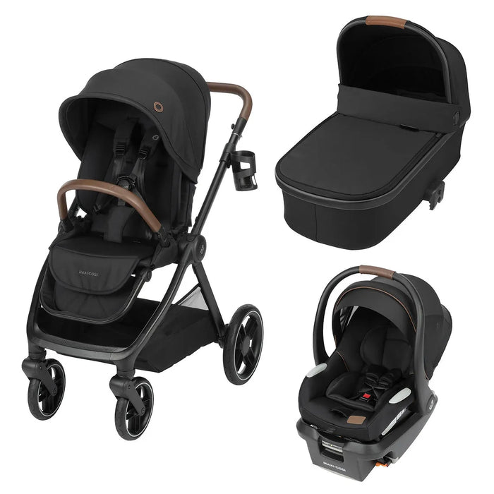 Maxi-Cosi Oxford Stroller & Mico Luxe+ Travel System – Essential Black