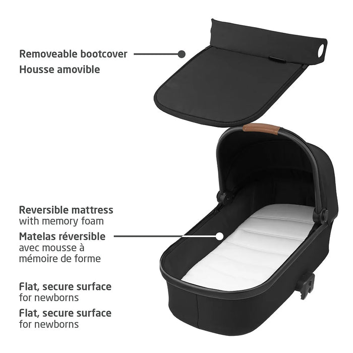 Maxi-Cosi Oxford Stroller & Mico Luxe+ Travel System – Essential Black