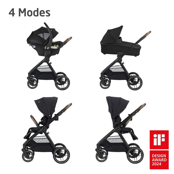 Maxi-Cosi Oxford Stroller & Mico Luxe+ Travel System – Essential Black