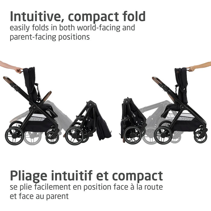Maxi-Cosi Oxford Stroller & Mico Luxe+ Travel System – Essential Black