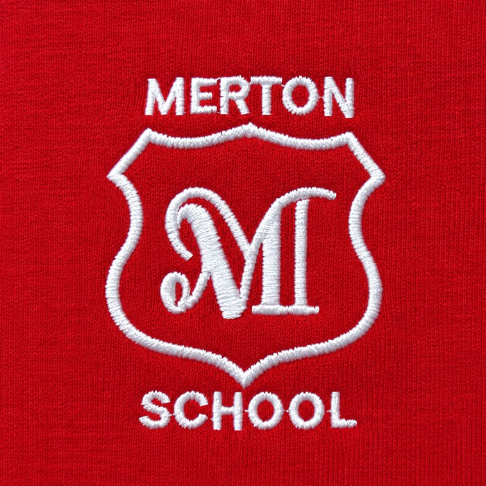 Johnson Creations® Merton Elementary School Unisex Red Zipper Hoodie, Kids & Adult Sizes