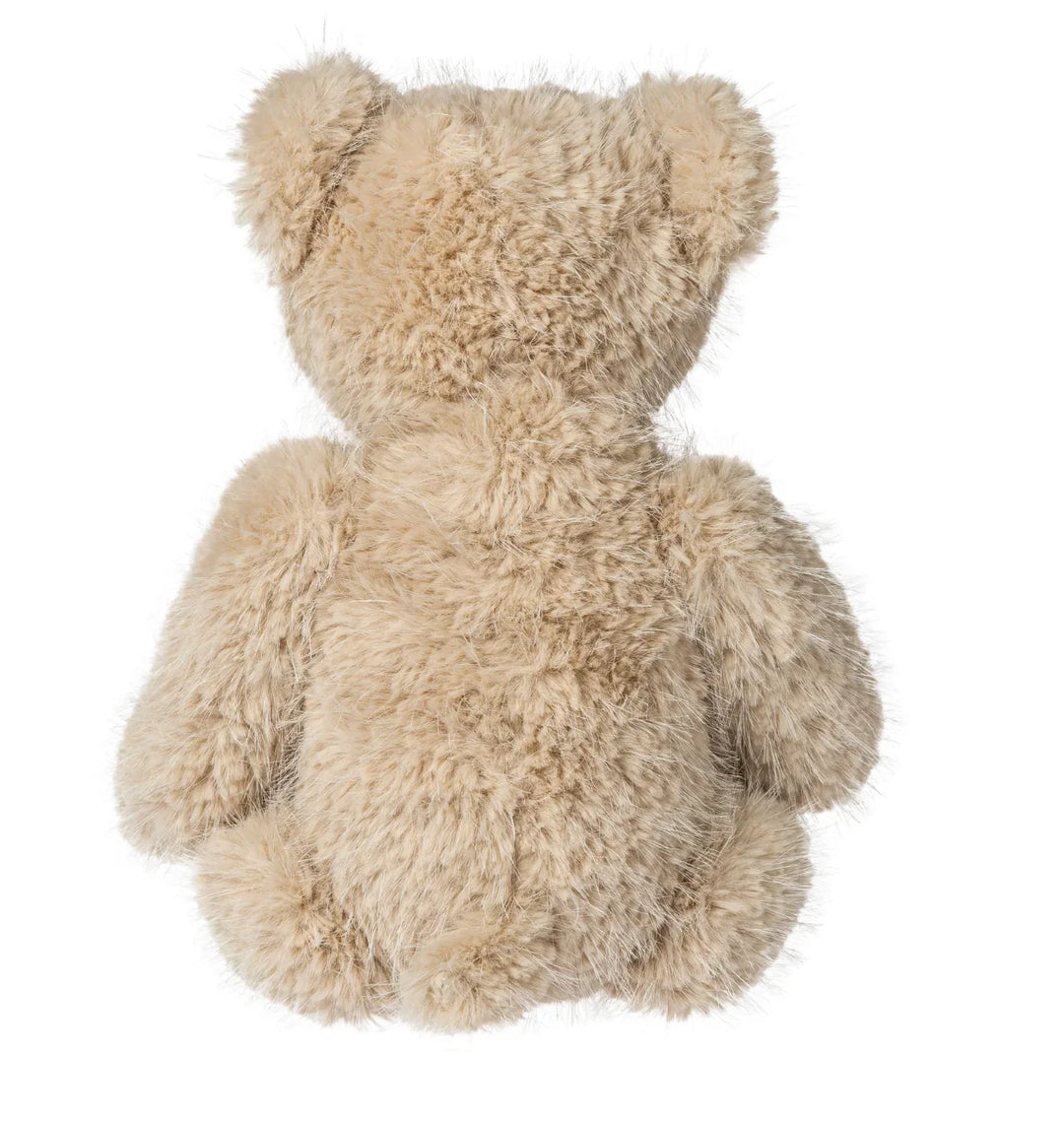 Mery Meyer 13-inch tan bear plush toy shown sitting upright with back view visible.