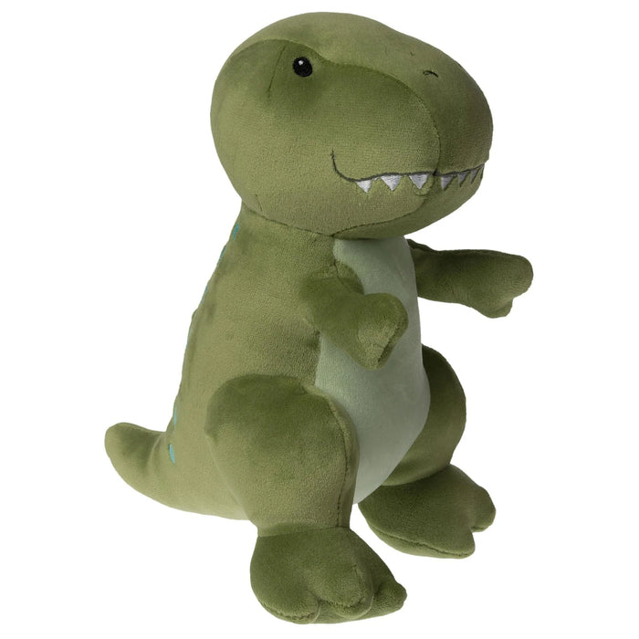 Mery Meyer Smootheez Plush T-Rex green dinosaur stuffed toy sitting upright on a white background.