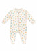 Baby boy romper with colorful sprinkle print shown flat against a white background.