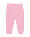 Mid baby sweat pants in pink with a pocket and bow, displayed on a white background.