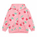 Mid Cherry Blossom Hoodie pink zip-up with cherry print, laid flat against a white background.