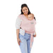 Moby Easy Wrap Baby Carrier Rose shown worn by a woman holding a smiling baby in front.