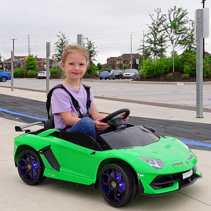 Voltz Toys Voiture pour enfant à siège unique Lamborghini Aventador SVJ sous licence 12V