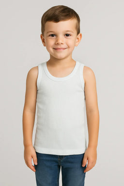 Moretta Kids® - Moretta Boys’ Rib-Knit Sleeveless Undershirt – Made in Italy (2–8 Years)