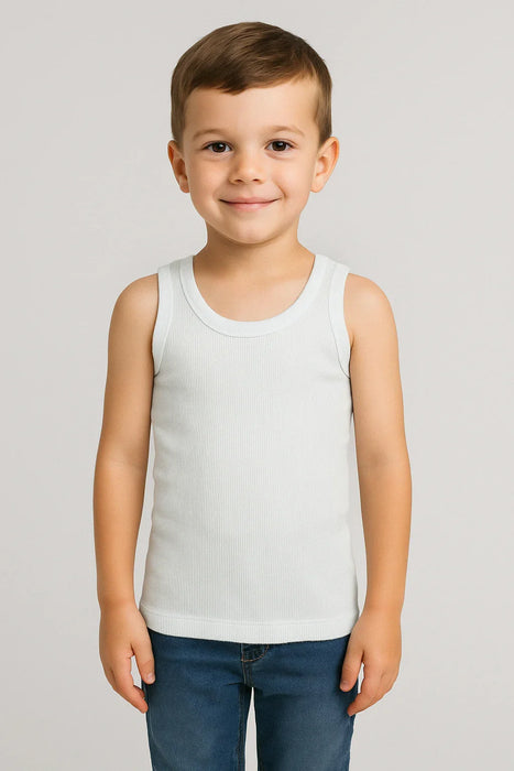 Moretta Kids® - Moretta Boys’ Rib-Knit Sleeveless Undershirt – Made in Italy (2–8 Years)
