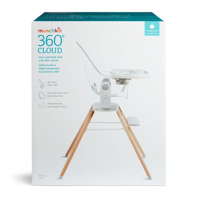 Munchkin® - 360° Cloud High Chair – Clear Seat with 360° Swivel | Munchkin Canada
