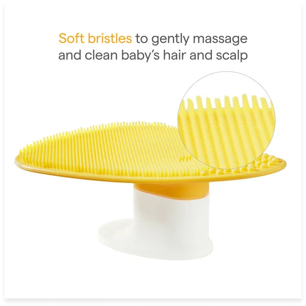 Brosse de bain en silicone Munchkin® Squeeze & Scrub avec distributeur de savon