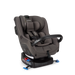 Nuna RAVA convertible car seat in dark fabric shown on a black base against a plain background.