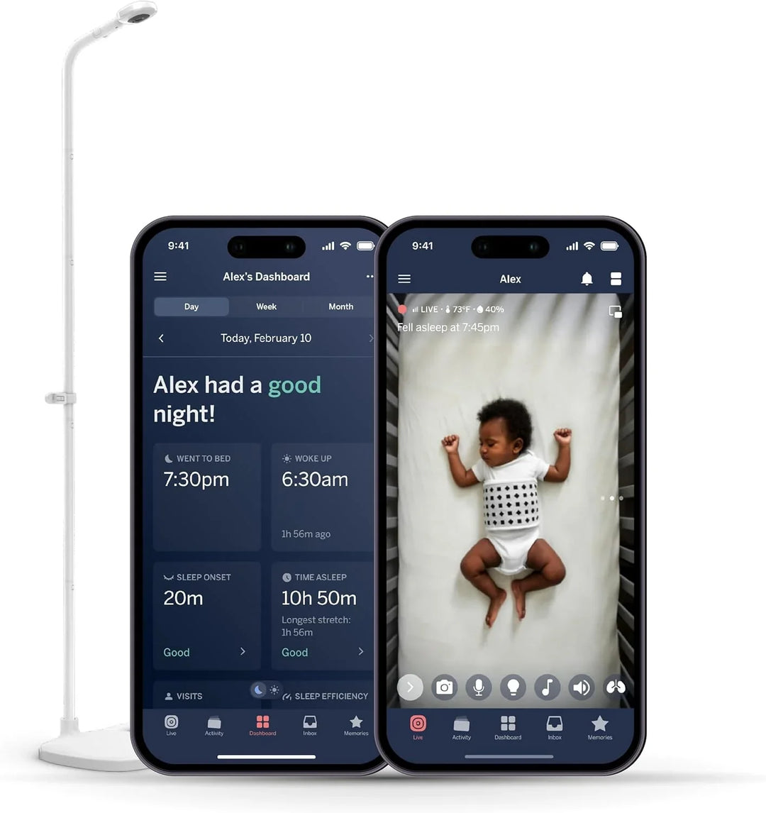 Nanit - Nanit Pro Smart Baby Monitor & Floor Stand - 1080p Wi-Fi Video & Sound Camera - White